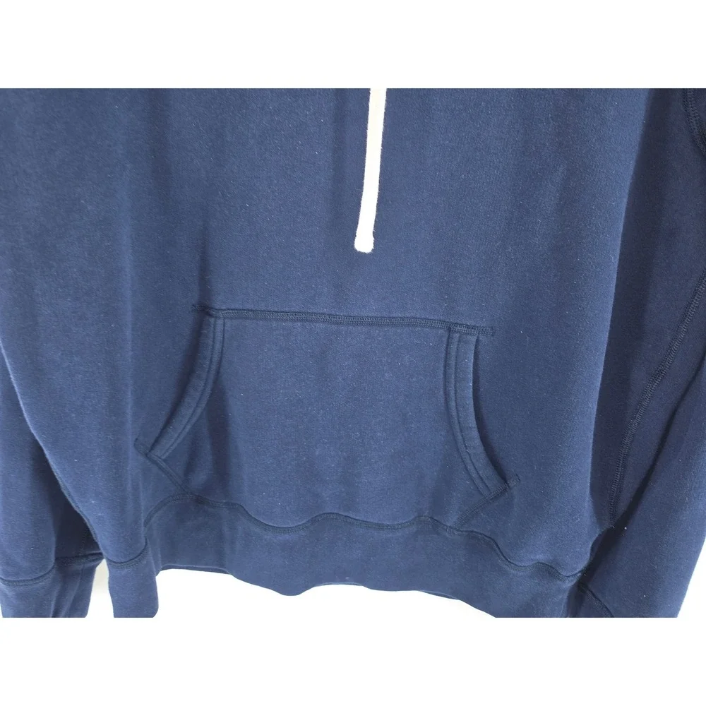 Polo Ralph Lauren Mens Navy Blue Fleece Pullover Hoodie Red Pony Logo Large